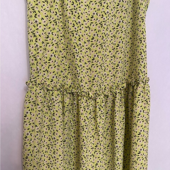 NWT Topshop Floral Print Drop Waist MIDI Dress, Size 6 US Women’s “Lime” Color - Picture 10 of 14